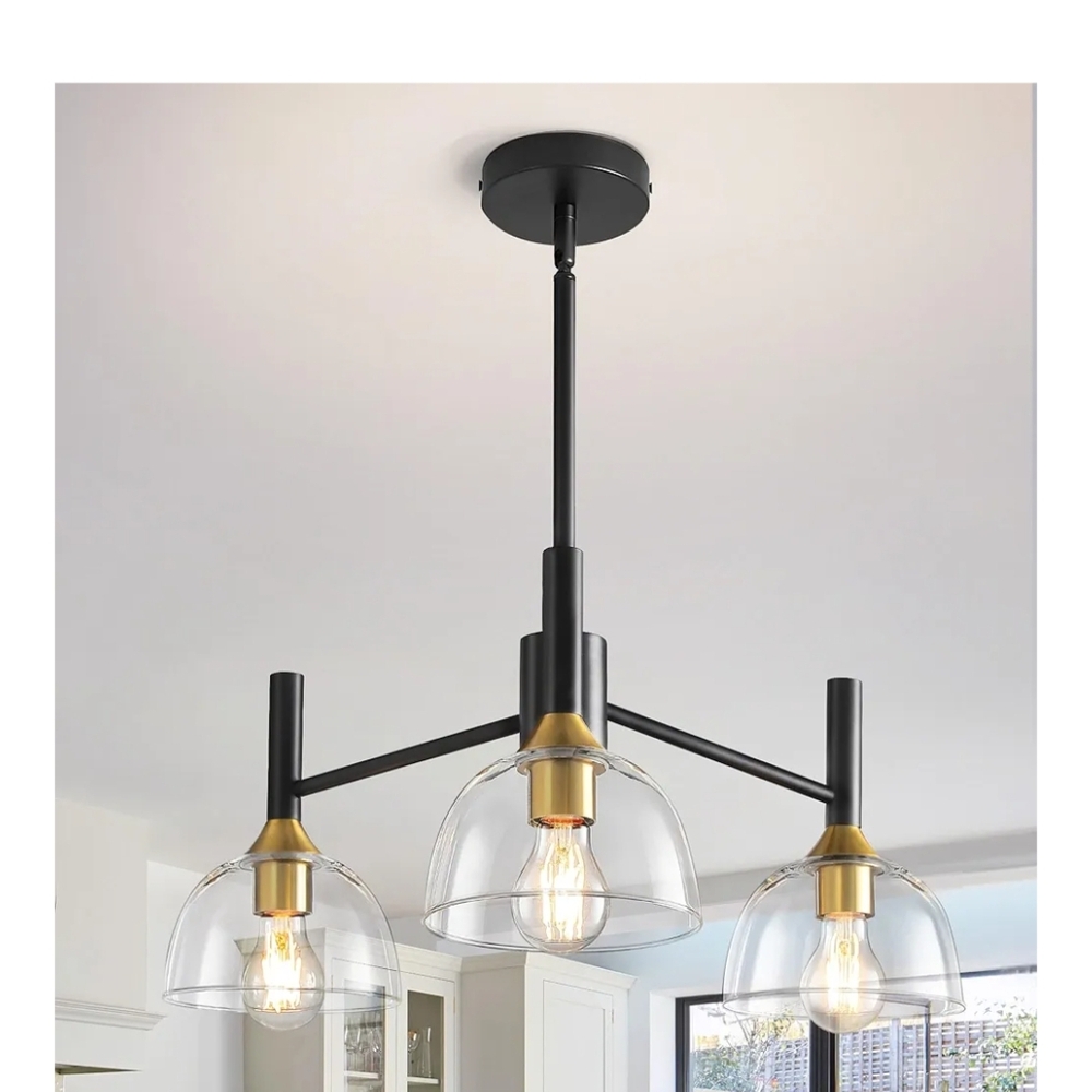 Modern Black and Gold Chandelier
